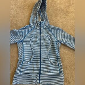 Lululemon Blue Striped Scuba Full Zip